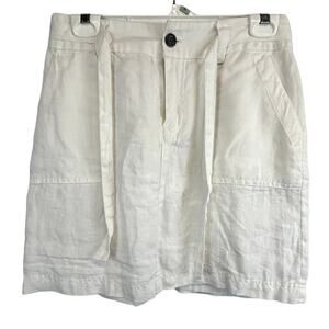 SKU 2044 Merona Skirt Size 4 Linen Lined White Women Vintage 31" x 18"